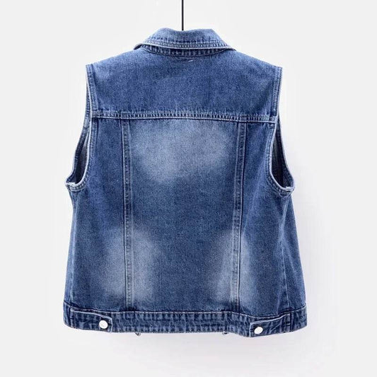 Women's Ripped Denim Vest - 2025 Spring Summer Sleeveless Jacket - Buy Center US