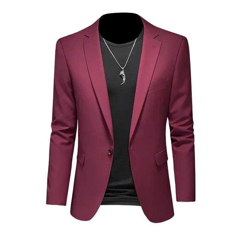 FAVOCENT Men's Slim Fit Blazer - Casual Wedding Party Coat in Solid Colors - Buy Center US
