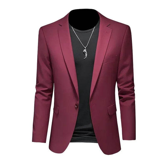 FAVOCENT Men's Slim Fit Blazer - Casual Wedding Party Coat in Solid Colors - Buy Center US