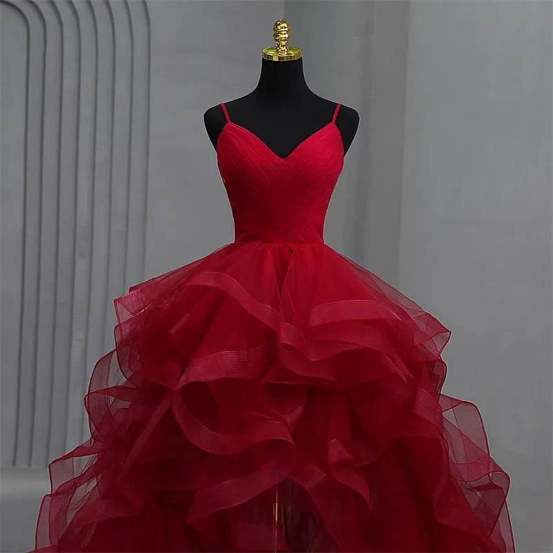 Customized Quinceanera Dress - Ruffles, V-Neck & Spaghetti Straps - Buy Center US