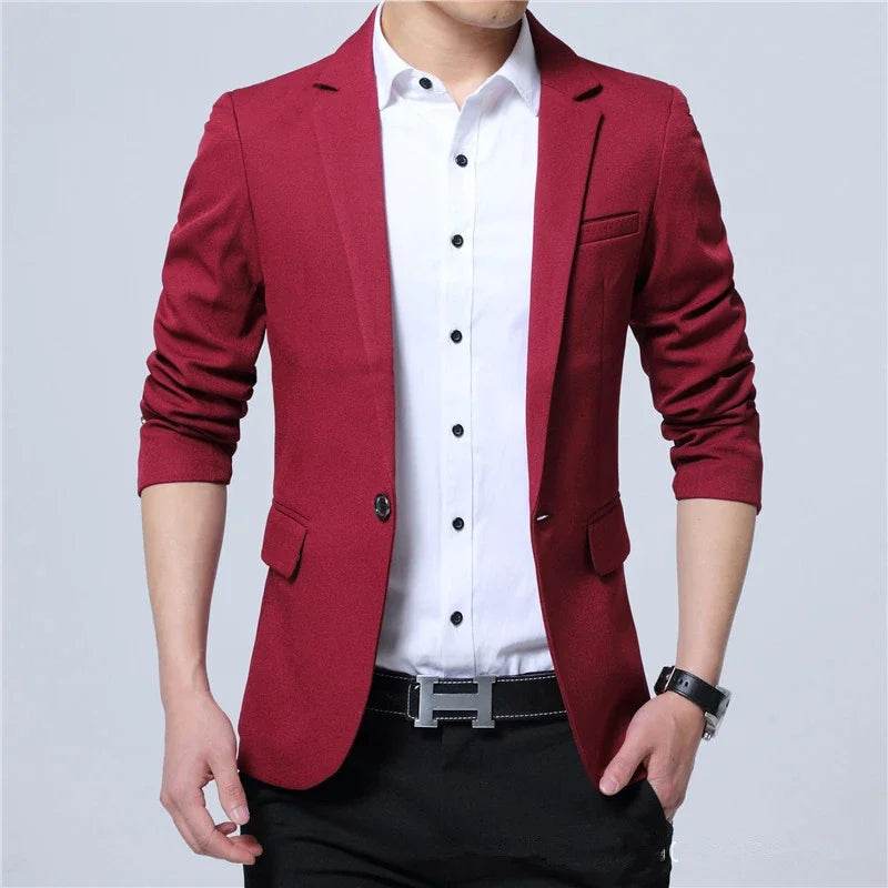 FAVOCENT Casual Men’s Blazer - Slim Fit Cotton Jacket for Spring & Autumn - Buy Center US