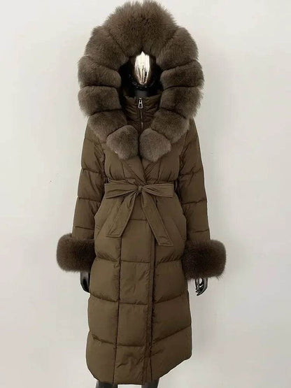 Elegant Hooded Women’s Winter Jacket - 90% Duck Down, Warm & Stylish - Buy Center US