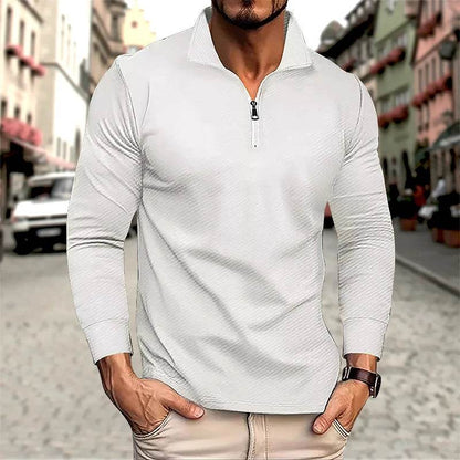 FYZS Men's Long Sleeve Polo Shirt - Comfortable, Breathable Casual Top - Buy Center US