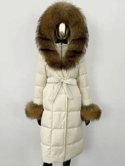 Elegant Hooded Women’s Winter Jacket - 90% Duck Down, Warm & Stylish - Buy Center US