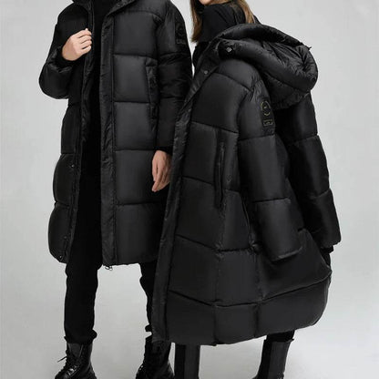 ABRINIC Women’s Hooded PU Down Coat - Oversized Casual Parka - Buy Center US