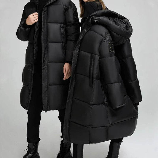 ABRINIC Women’s Hooded PU Down Coat - Oversized Casual Parka - Buy Center US
