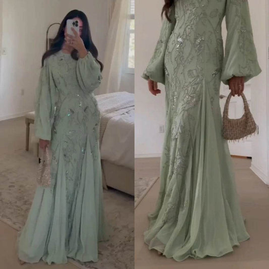 Customized A-Line Evening Dress - Exquisite Chiffon Gown for Formal Occasions - Buy Center US
