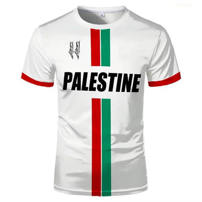 Men's 3D Printed Palestinian Flag T-Shirt - Casual Short Sleeve Tee - Buy Center US