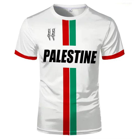 Men's 3D Printed Palestinian Flag T-Shirt - Casual Short Sleeve Tee - Buy Center US