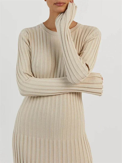 Tossy Lace-Up Maxi Dress - Women's Casual Long Sleeve Autumn Fashion - Buy Center US