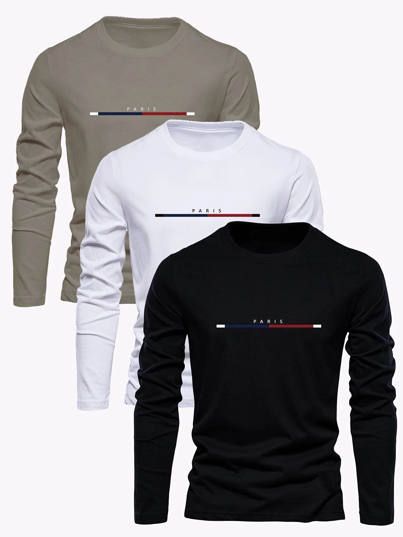 GUILAN Men's Casual Cotton T-Shirt - Paris Print, Comfortable & Breathable - Buy Center US