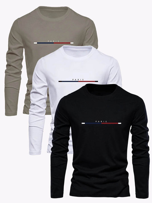GUILAN Men's Casual Cotton T-Shirt - Paris Print, Comfortable & Breathable - Buy Center US