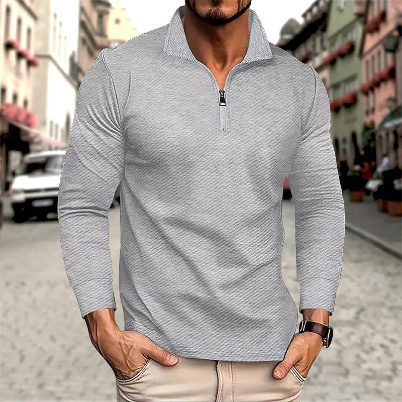 FYZS Men's Long Sleeve Polo Shirt - Comfortable, Breathable Casual Top - Buy Center US