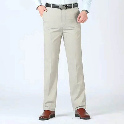 RIYBEOE Men's 100% Cotton Straight Suit Pants - Lightweight Casual Trousers - Buy Center US