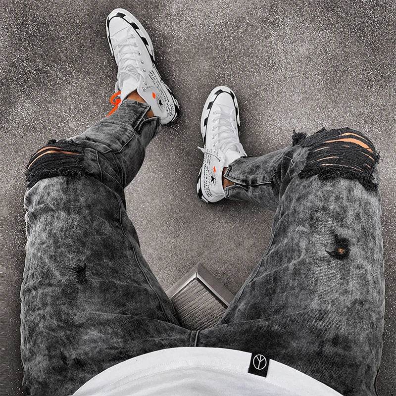 ZHANLINWU Men's Casual Ripped Jeans - Hip Hop Distressed Denim - Buy Center US