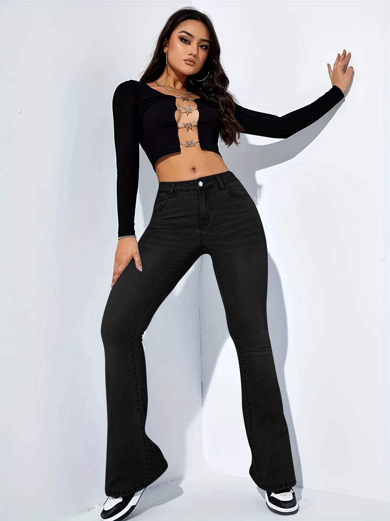 LEEYOVEE Women's High Waist Boot Cut Jeans - Stretch & Comfortable Fit - Buy Center US