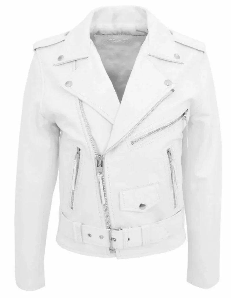 MLSJSHIQI Men's White Leather Jacket - Casual Solid Long Sleeve Coat - Buy Center US