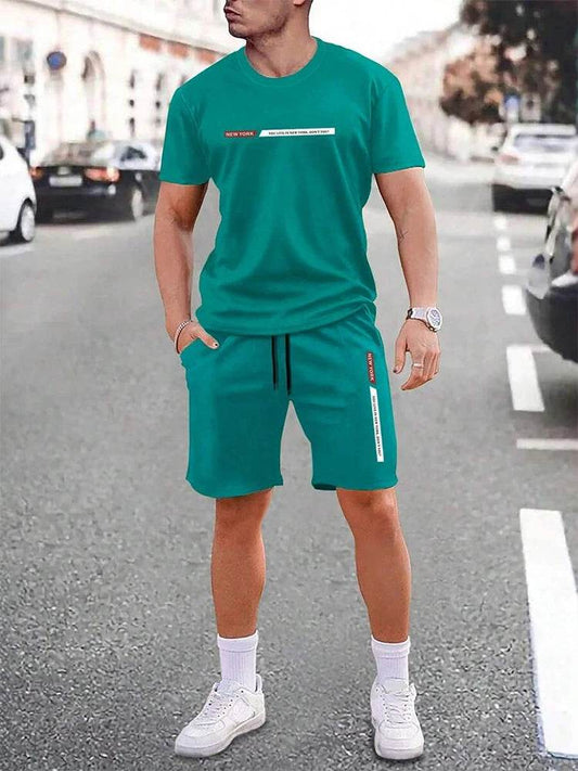 Urban Men's Crew Neck Short Sleeve Suit - Casual & Comfortable for Outdoor - Buy Center US