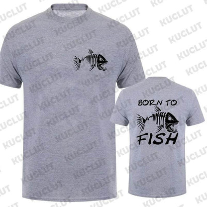Born To Fish Funny T-Shirt - Casual Short Sleeve for Fishing Lovers - Buy Center US
