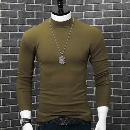 Men's Casual Turtleneck T-Shirt - Autumn Winter Slim Fit Long Sleeve - Buy Center US