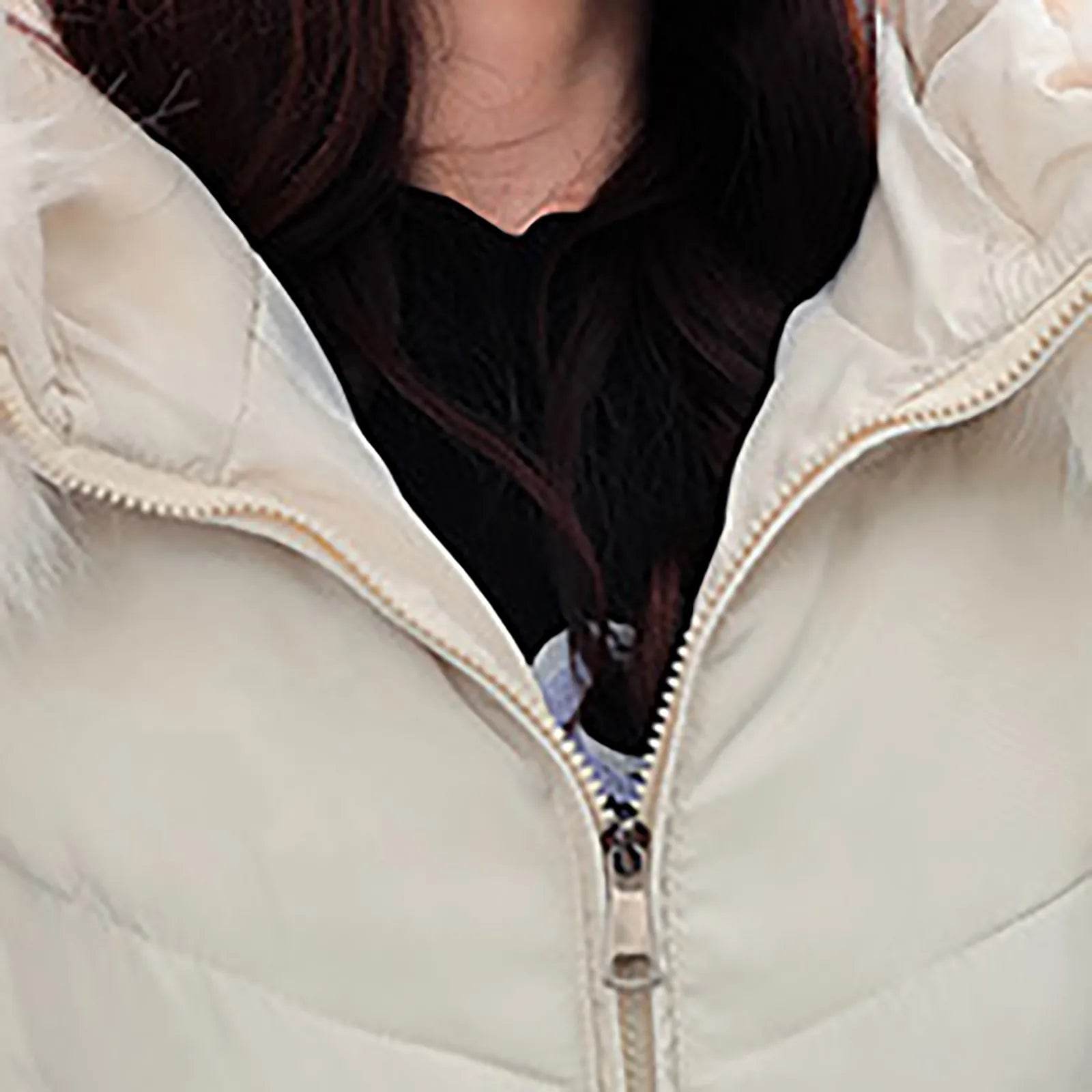 Women's Long Cotton Padded Coat - Slimming Winter Jacket with Pockets - Buy Center US