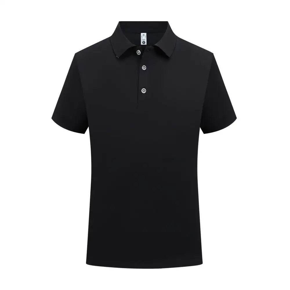 Classic Black Polo T-Shirt for Men - Casual & Breathable Summer Wear - Buy Center US