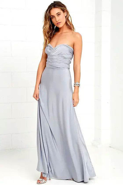 Bohemian V-Neck Maxi Dress - Sexy Sleeveless Summer Gown for Women - Buy Center US