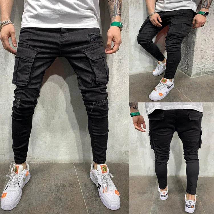 Men's Stretchy Ripped Skinny Jeans - High Quality Slim Fit Denim - Buy Center US