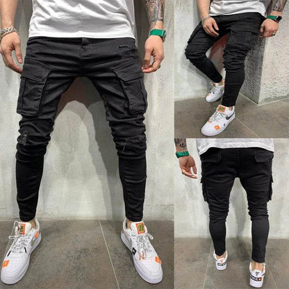 Men's Stretchy Ripped Skinny Jeans - High Quality Slim Fit Denim - Buy Center US