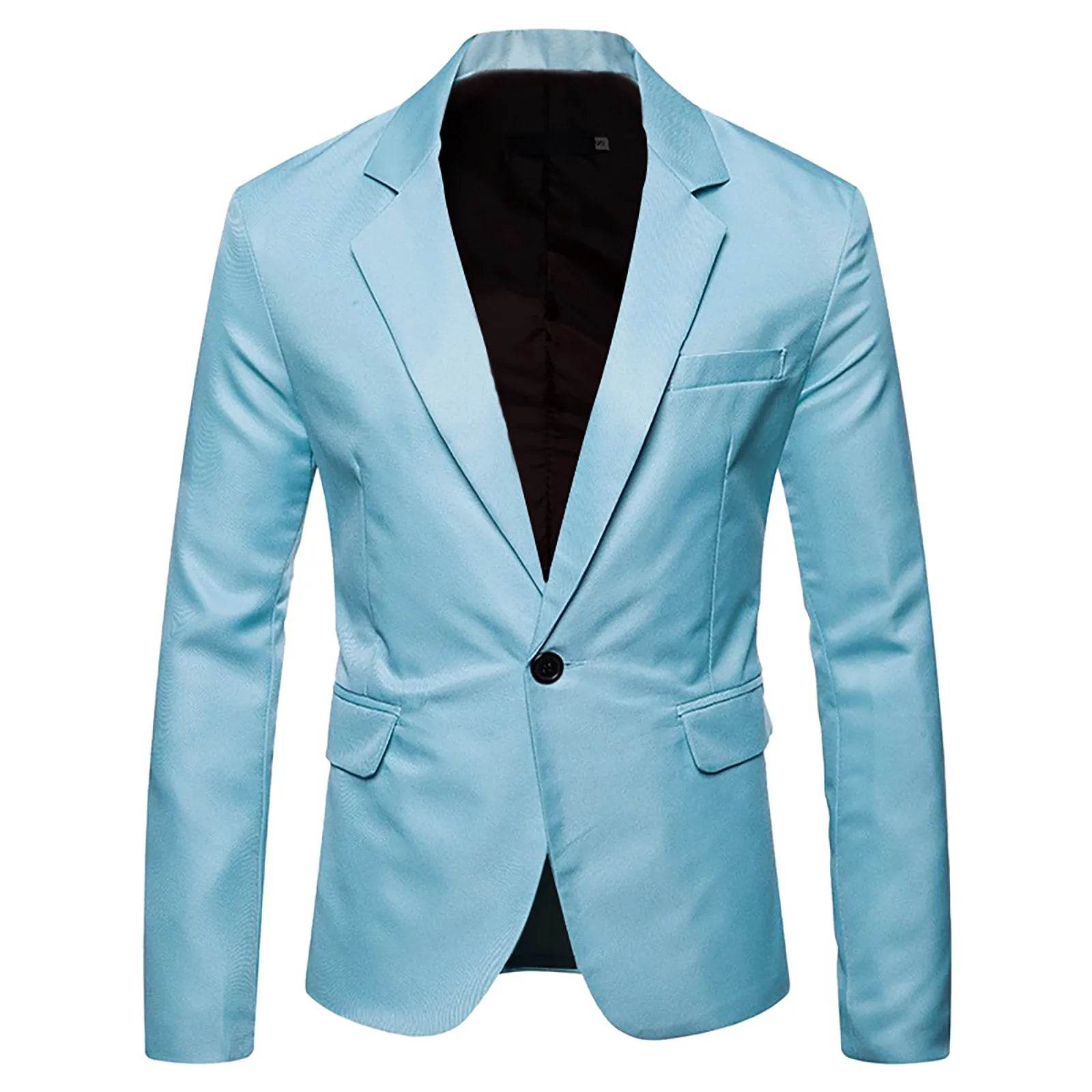 Men’s Solid Color Single Breasted Suit - Casual Tuxedo for All Seasons - Buy Center US