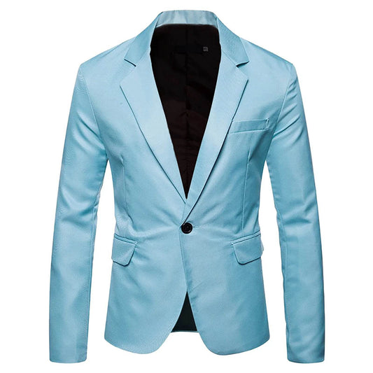Men’s Solid Color Single Breasted Suit - Casual Tuxedo for All Seasons - Buy Center US