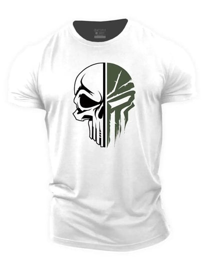3D Printed Military Skull T-Shirt for Men - Casual Gym Wear - Buy Center US