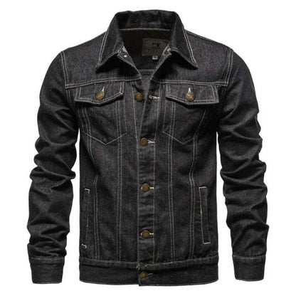MISNIKI Men's Casual Jeans Jacket - Versatile Solid Color Outerwear - Buy Center US