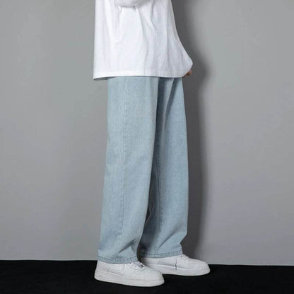 2025 Classic Korean Men's Casual Jeans - Light Blue Grey Black - Buy Center US