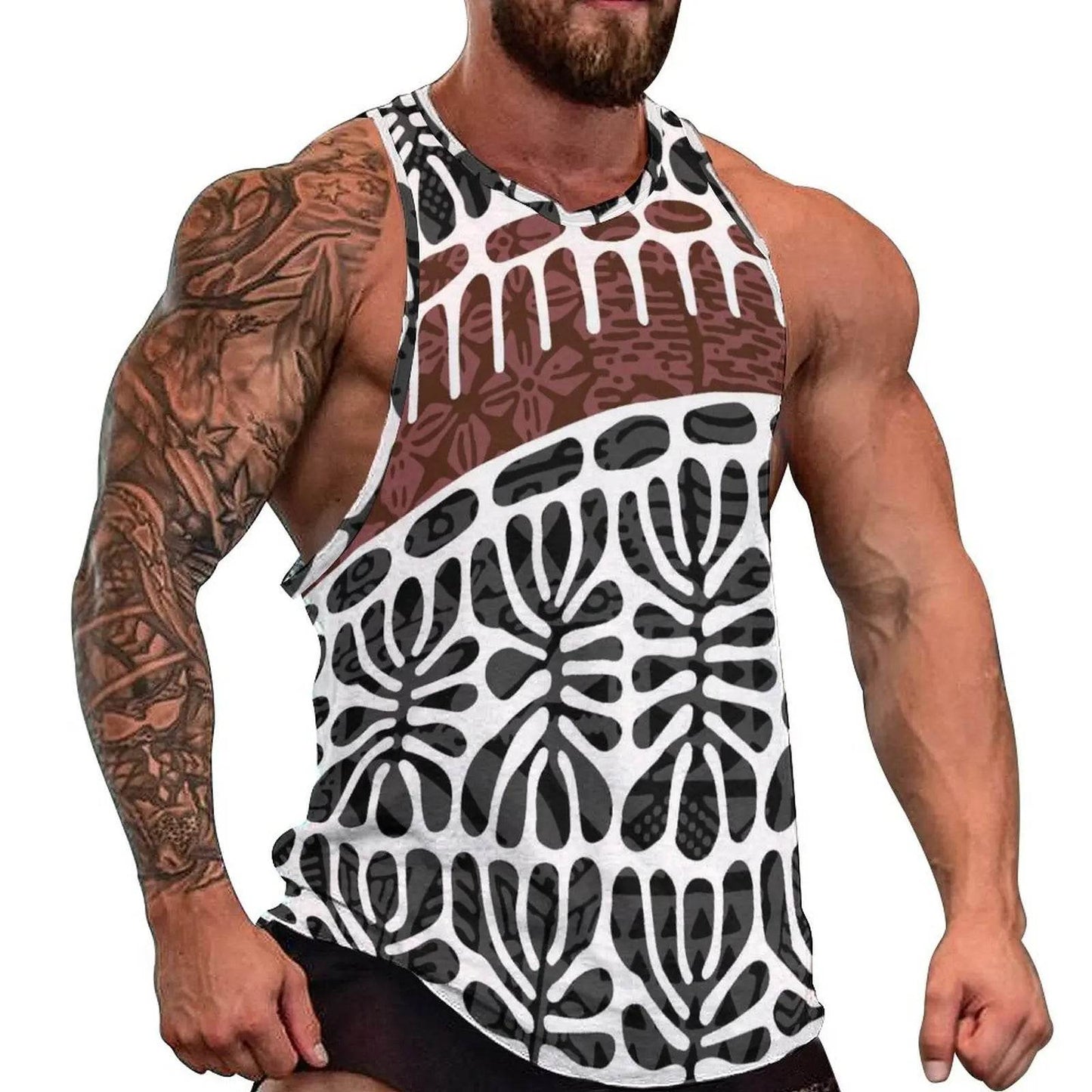 Samoan Men's Beach Vest - Polynesian Design for Summer Travel - Buy Center US