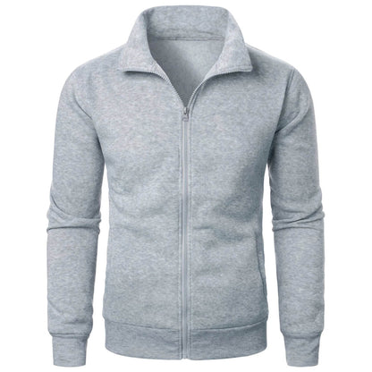 Men's Casual Zipper Hoodie - Solid Color Cardigan for Autumn Style - Buy Center US
