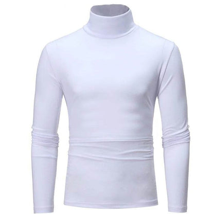 Bigsweety Men's Turtleneck Pullover - Solid Color Slim Fit for Spring - Buy Center US