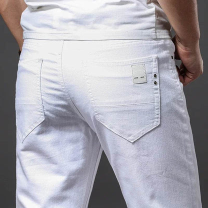 Spring & Summer Soft Stretch Denim Jeans - Men's Casual Slim Fit Trousers - Buy Center US