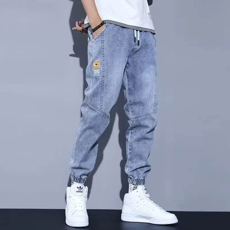 Men's Loose Casual Jeans - Trendy Harlan Splice Trousers for Autumn - Buy Center US