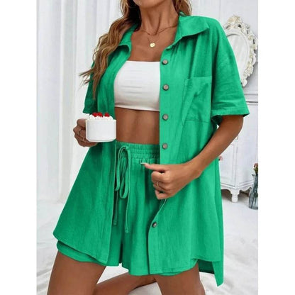 LCSKEREAL Women's Casual Cotton Linen Two-Piece Summer Set - Buy Center US