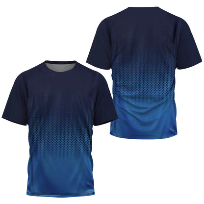 Men's Gradient Stripe T-Shirt - Lightweight Casual Sports Tee for Training - Buy Center US
