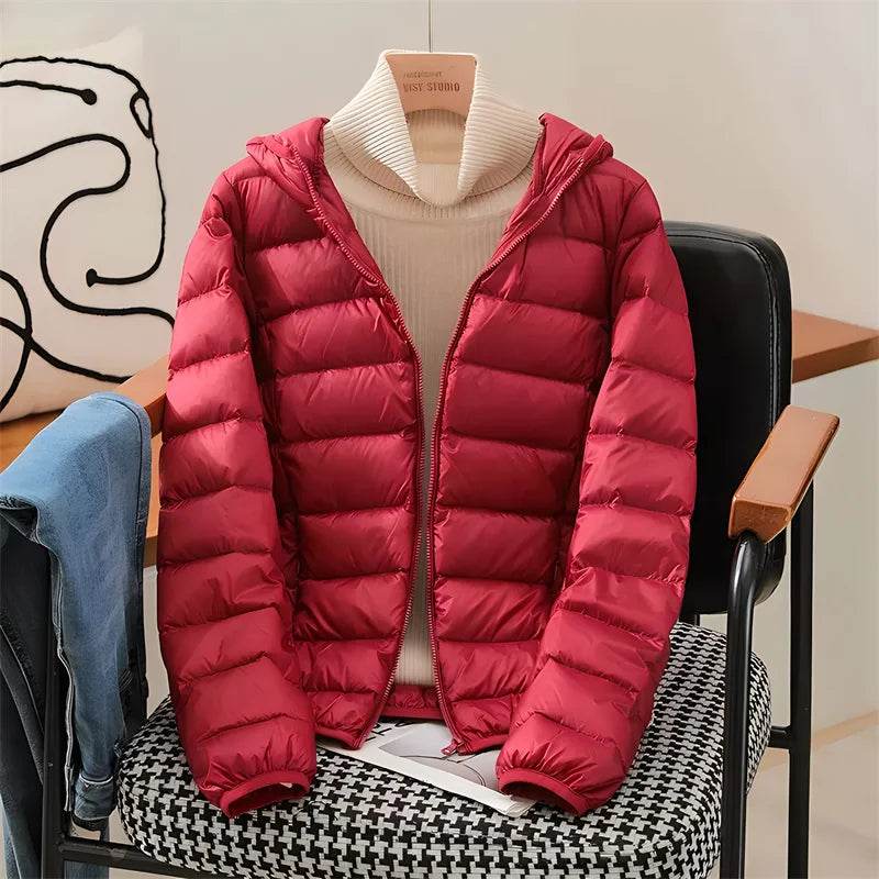 2024 Women's Hooded Puffer Jacket - Ultra Lightweight & Packable - Buy Center US