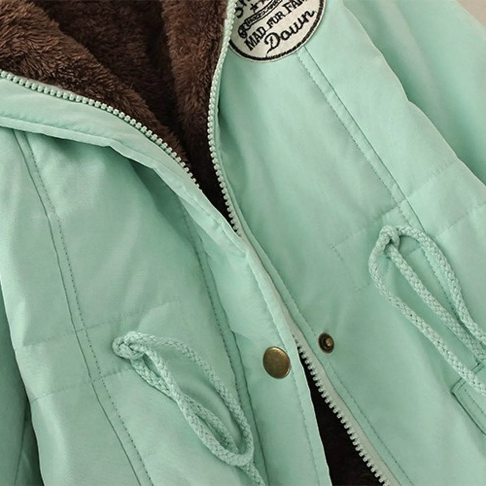 Women's Plus Size Warm Hooded Parka - Fleece Lined Mid-Length Jacket - Buy Center US