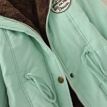 Women's Plus Size Warm Hooded Parka - Fleece Lined Mid-Length Jacket - Buy Center US