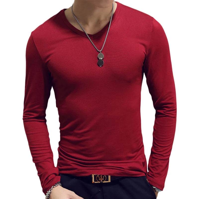 Bigsweety Men's Turtleneck Pullover - Solid Color Slim Fit for Spring - Buy Center US