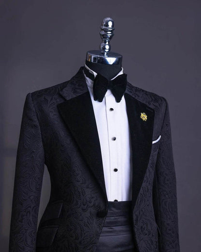 Luxury Jacquard Men's Suit - Slim Fit Blazer & Pants for Weddings - Buy Center US