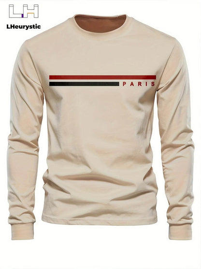 GUILAN Men's Casual Cotton T-Shirt - Paris Print, Comfortable & Breathable - Buy Center US