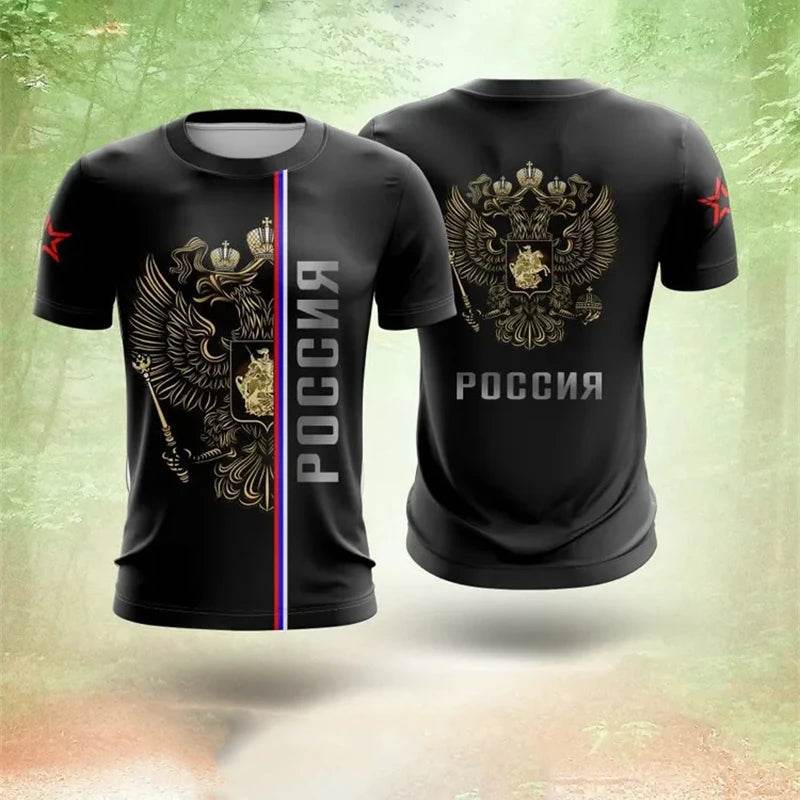 Russian Coat of Arms T-Shirt - Camouflage Casual Tee for Men & Women - Buy Center US
