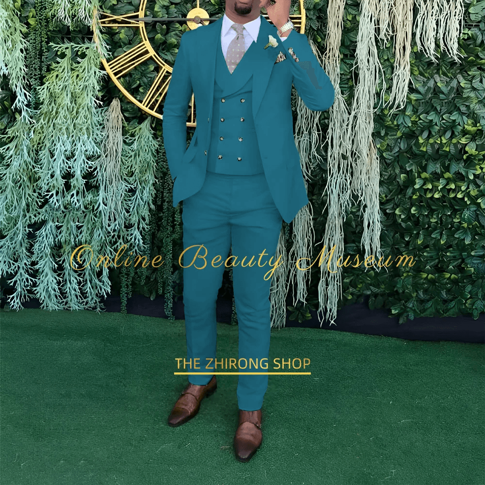 Men's 3-Piece Wedding Suit - Elegant Single-Breasted Jacket & Trousers - Buy Center US