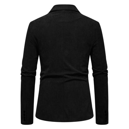 Stylish Men's Casual Solid Color Corduroy Suit Jacket - Perfect for Business - Buy Center US